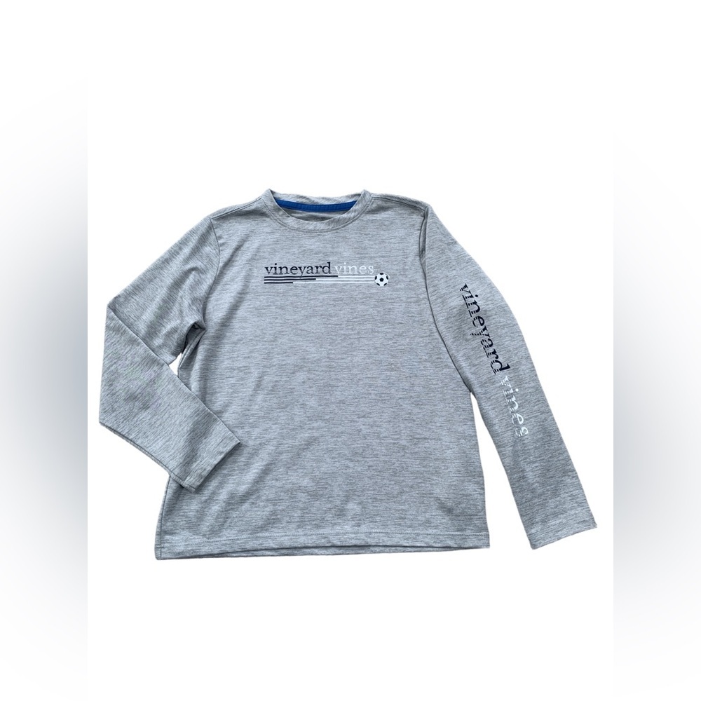 Vineyard Vines Boys Size 7 Soccer Ball Print Performance Long Sleeve Shirt